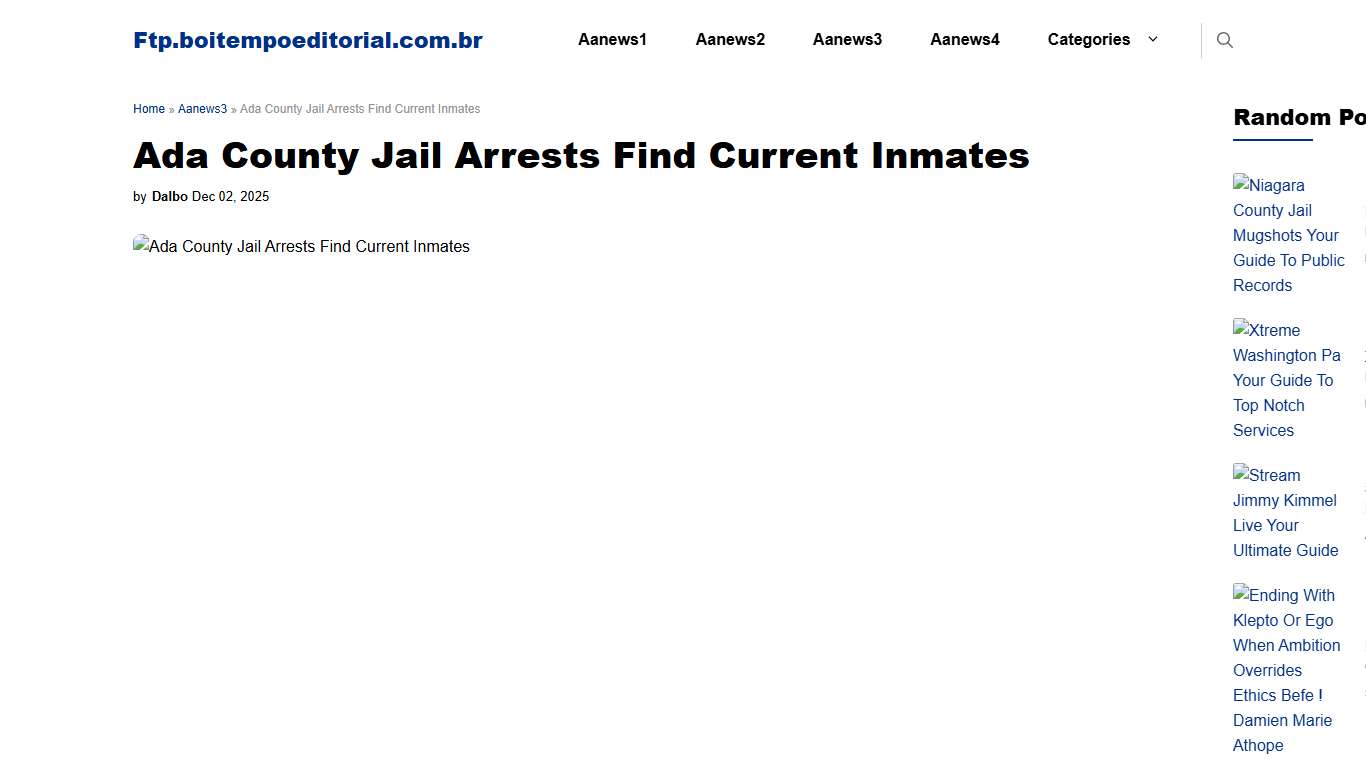 Ada County Jail Arrests Find Current Inmates